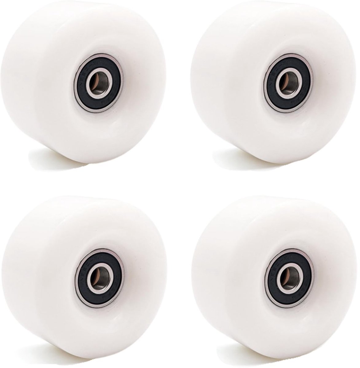 Dailygoods 4 stuks dubbele rij rolschaatsen accessoires quad-skate vervanging skateboard wielen met lagers rolschaatsen wielen 58 x 32 mm PU slijtvaste wielen voor dubbele rij skate skateboard Wit