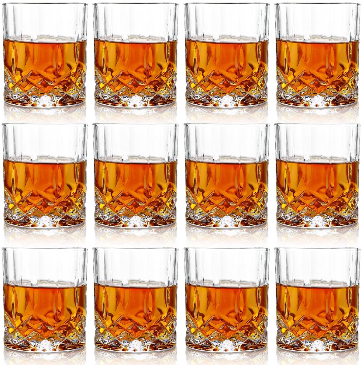 Dailygoods- Whiskyglas 300 ml - 12 Stuks - Loodvrij Kristalglas - Vaatwasmachinebestendig - Elegante Uitstraling - Perfect voor Whiskyliefhebbers - Waterglas