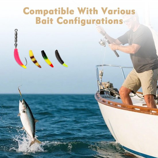 Dailygoods - 18 stuks Rotate Fishing Rig Hooks voor zeevissen en zoetwatervissen (3 maten) van Dailygoods — afbeelding 2