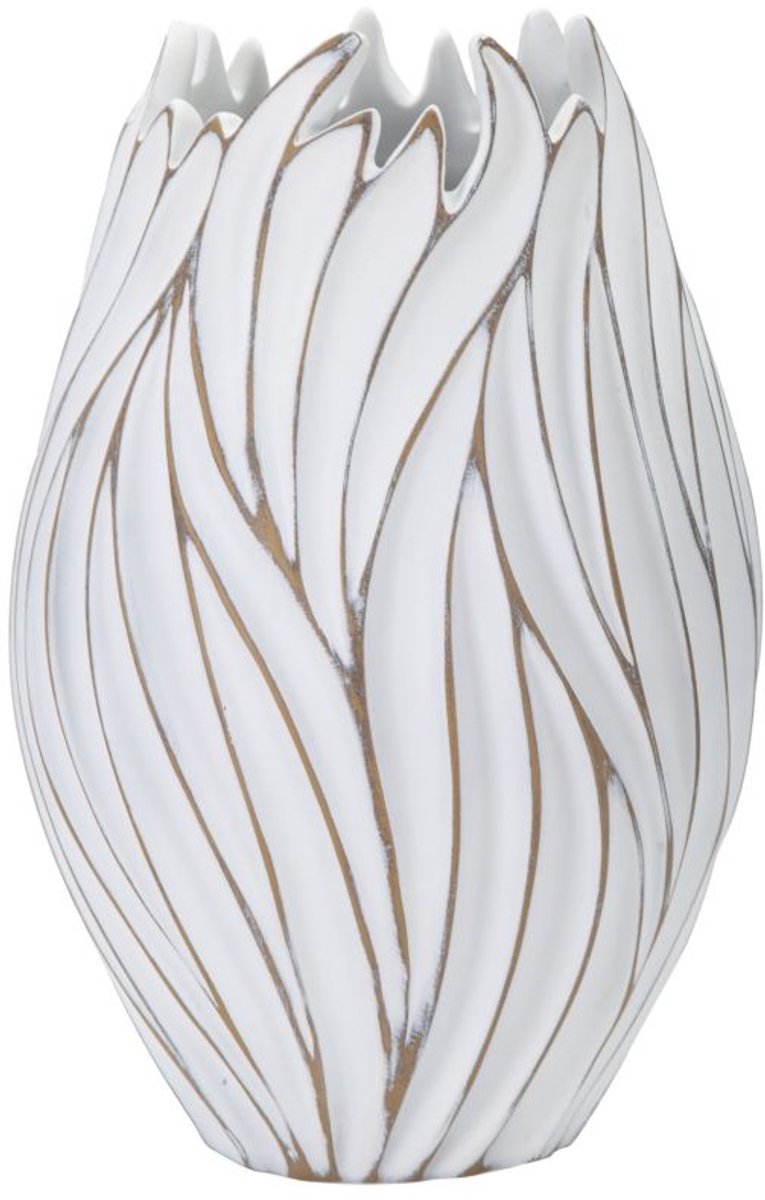 Mauro Ferretti Vaas Polyresin Honduras Ø 27×41,5 cm Wit Wash