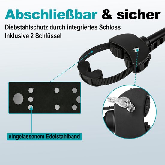 Zwarte Lange Framehouder met Band Fietsendrager – 45 cm Strap – Voor E-bike & Grote Frames – Caravan & Camper — afbeelding 4