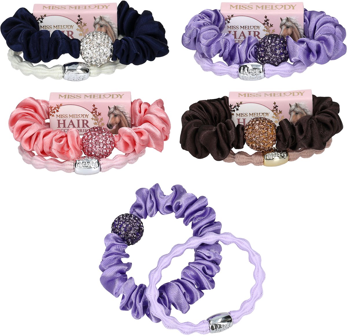 Depesche - Miss Melody haarelastiekjes met strass - 1 set
