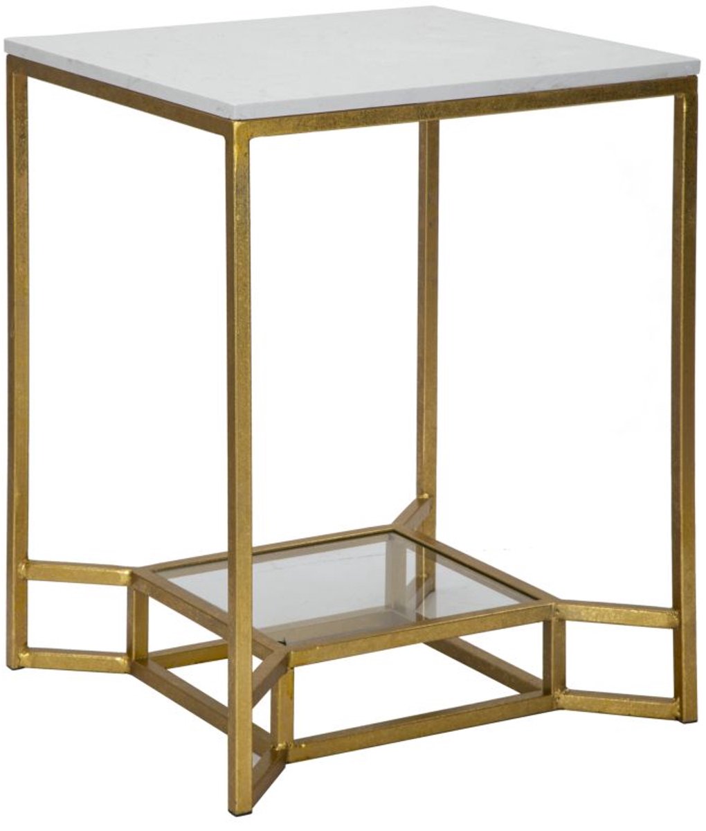 Mauro Ferretti Tafel Double Marble 47×47×60 cm Goud
