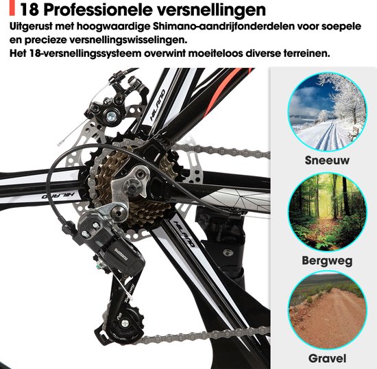 Joystar H200+ Mountainbike - Unisex - 26 inch - Framemaat 43 cm - Zwart van JOYSTAR — afbeelding 2