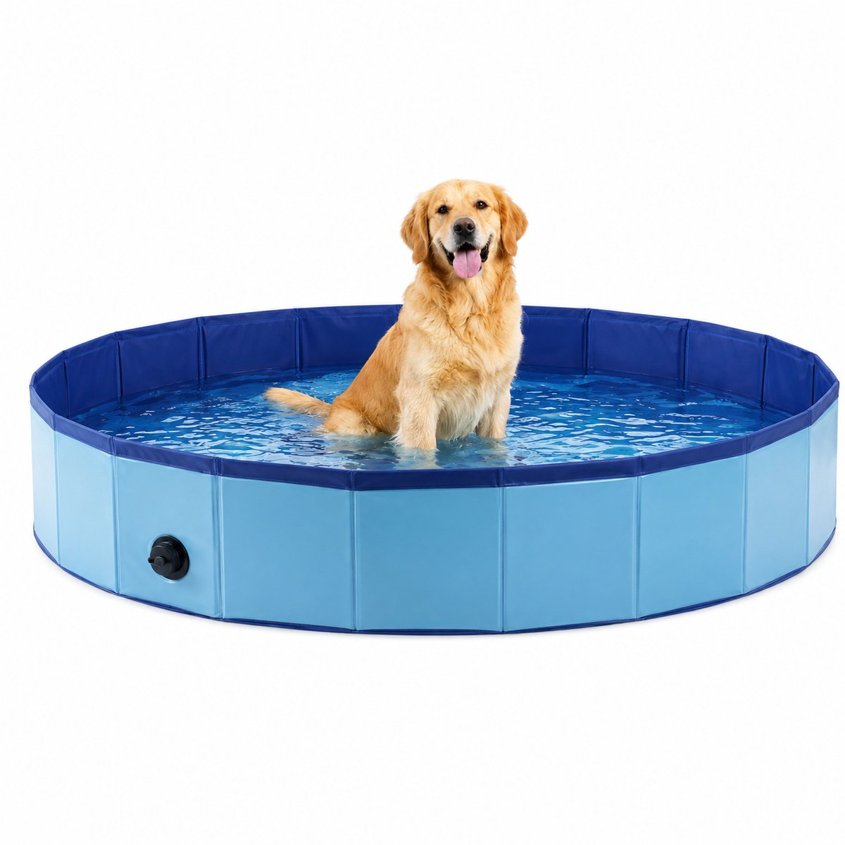 Hondenzwembad 160 cm – Opvouwbaar – Antislip – Hondenbad – Verkoelend Zwembad – Stevig PVC – Blauw