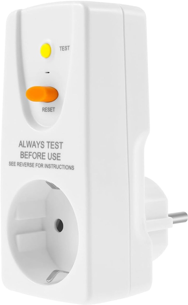 Veiligheidsschakelaar - Stroomonderbreker - Elektrische veiligheid - Snelle uitschakeltijd - 10 mA - Wit