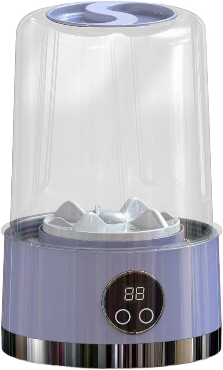 Draagbare wasmachine Mini wasmachine Kleine was Draadloze werking 14x14x14 cm Paars