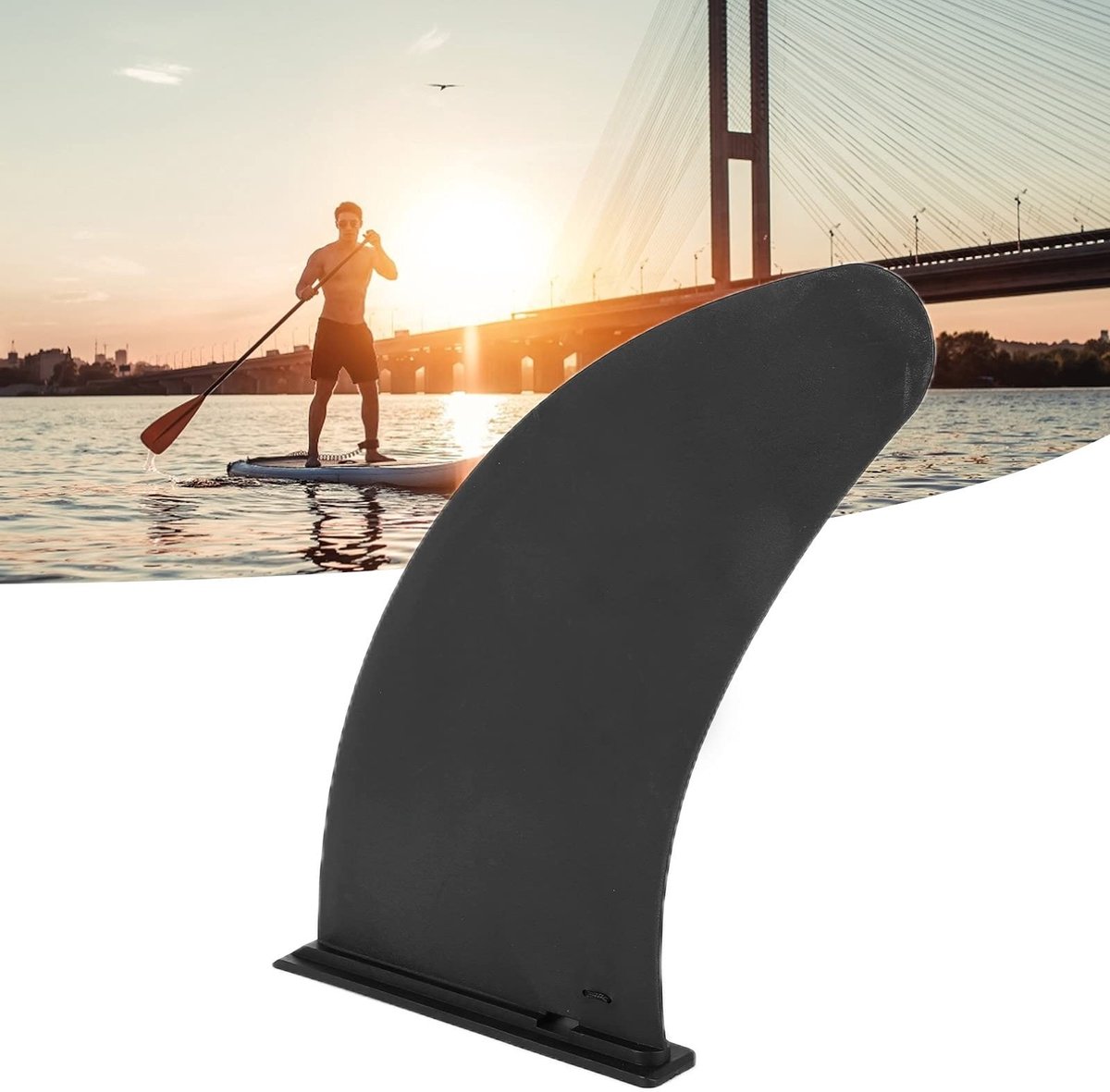 Dailygoods- Paddleboard Fin - 28 cm Afneembare Middenvin - Hoogwaardig PVC - Stabiliteit - Gebruiksvriendelijk Ontwerp - Compatibel met Surfplanken/Kajaks - Surfvin