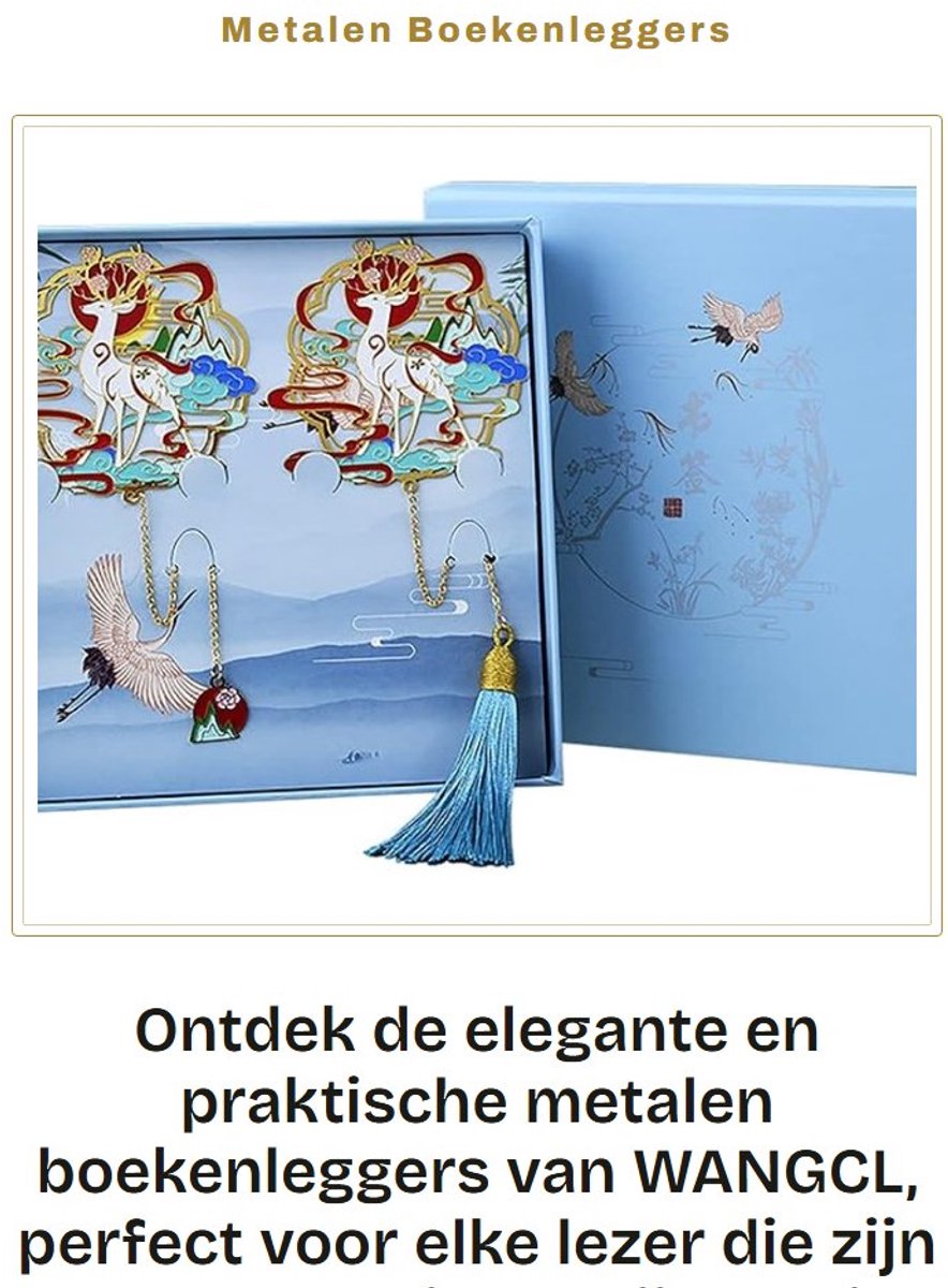Dailygoods- Boekenleggers 2 Stuks - Vintage Bladwijzers - Metalen Boekenlegger - Gouden Kwasten - Geschenkdoos - Voor Dames/Kinderen - Bladwijzer