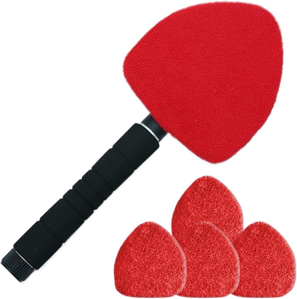 Ruitenreiniger Gereedschap - Vieze Ruiten Stofdoek - Voertuigen Reinigen - Uitschuifbare Steel - 41-57 cm - Rood