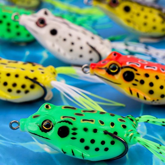 Dailygoods- Swimbait Bionisch Ontwerp - Zachte Kikker - Topwater Lokt - Onkruidloos - 5 Stuks - Dubbele Haak - Kunstaas van Dailygoods — afbeelding 4