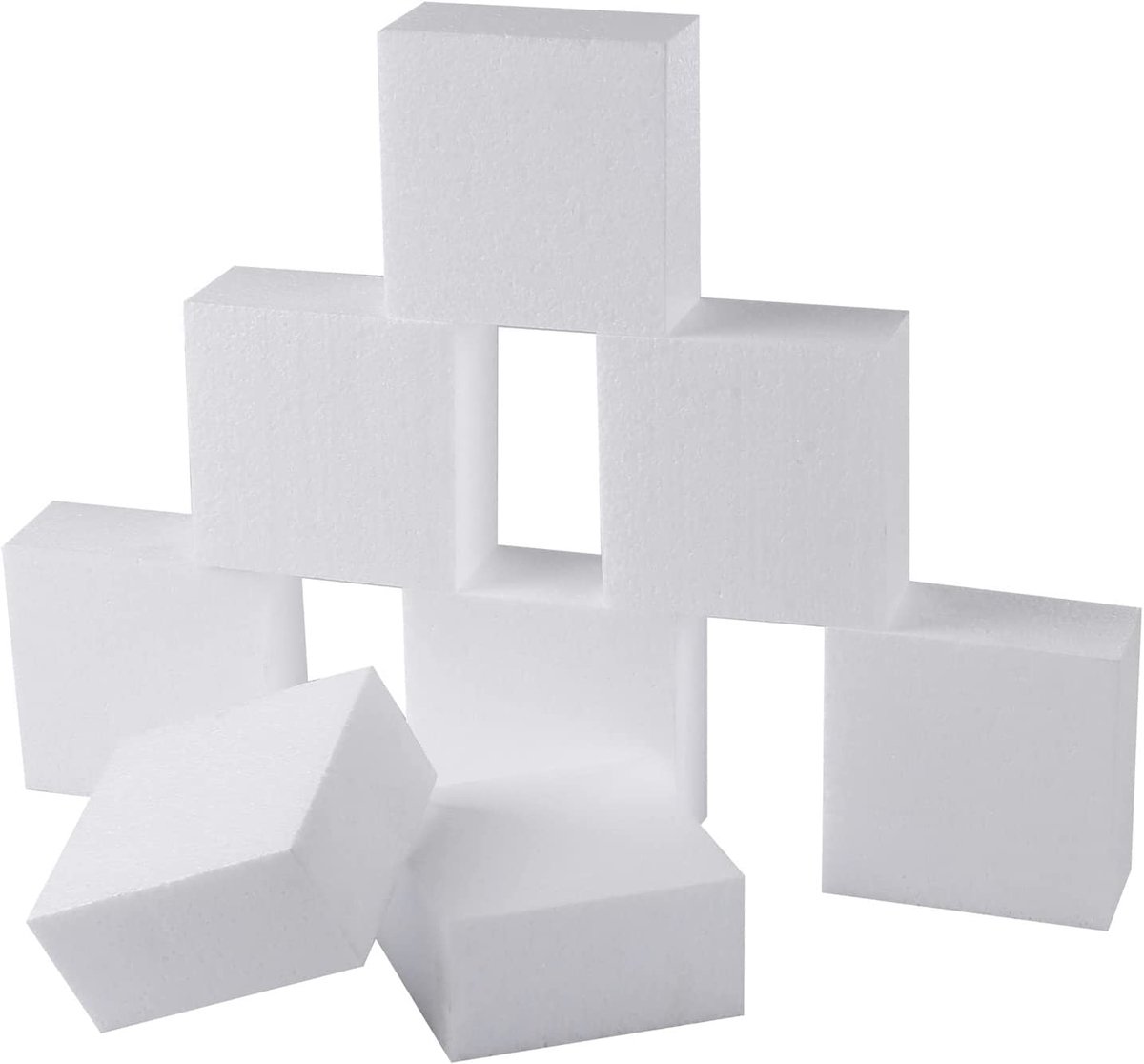 Schuimblokken Knutselen - Ambachtelijke Tegels - Bloemstukken Maken - Hoge Dichtheid Schuim - 8 Stuks 10x10x5cm - Wit