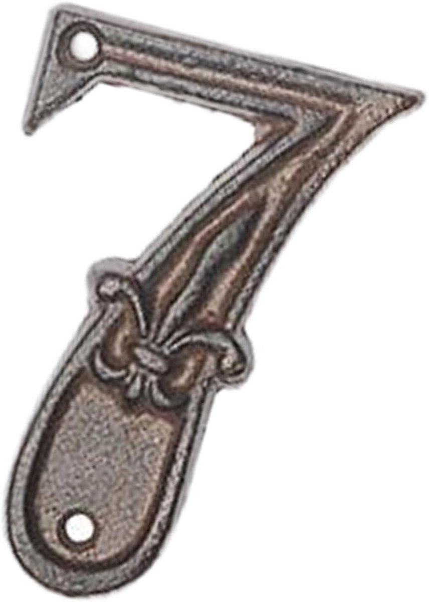 Huisnummer - Adresbord - Huis Identificatie - Rustieke Geslagen Look - 12x7.5cm - Antiek Zwart