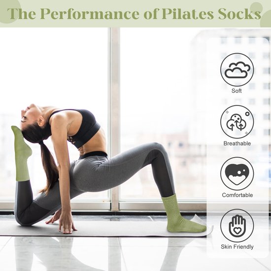 Dailygoods- Pilates Sokken Antislip - Yoga Sokken - Zacht Katoen - Comfortabele Stof - Goede Elasticiteit - Uniek Antislip Ontwerp - Yogasokken van Dailygoods — afbeelding 2