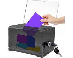 Dailygoods- Donatiebox afsluitbaar - Transparante stembus - Ideeenbox