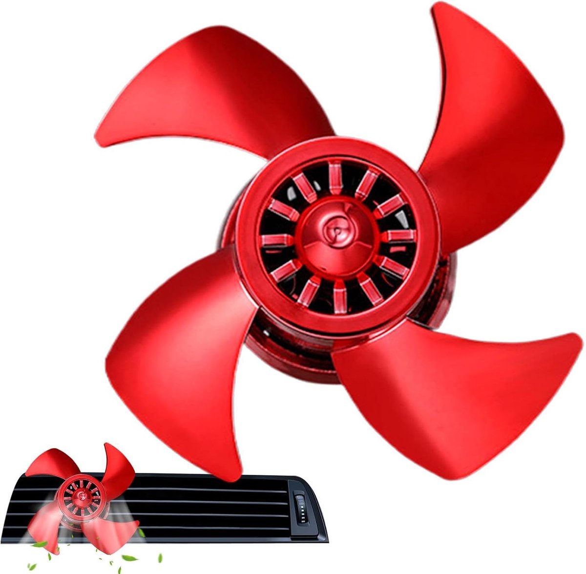 Auto Luchtverfrisser - Ventilatieclip Diffuser - Auto Interieur - Stille Werking Batterijloos - 7 x 7 cm - Zilver