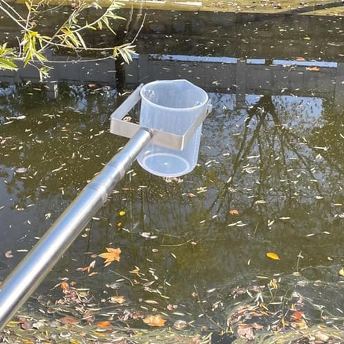 Telescopische stang - Water sampler - Milieu monitoring - Verstelbare lepel - Tot 6 meter - Zilver