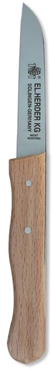 Dailygoods- Keukenmes Extra Scherp - Carbonstalen Lemmet - Beukenhouten Handgreep - Lichtgewicht 21,4 g - 23,5 cm - Voor Dagelijks Snijden - Snijmes