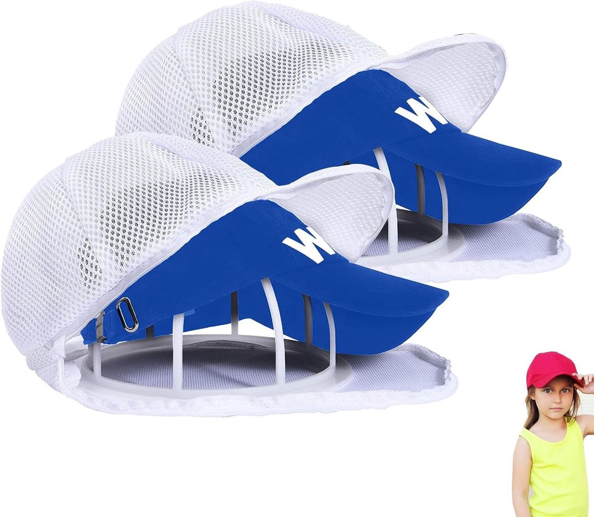 Hoeden Wasmachine Cap Organizer Kleding Beschermen Robuust Ontwerp 2 Stuks Wit