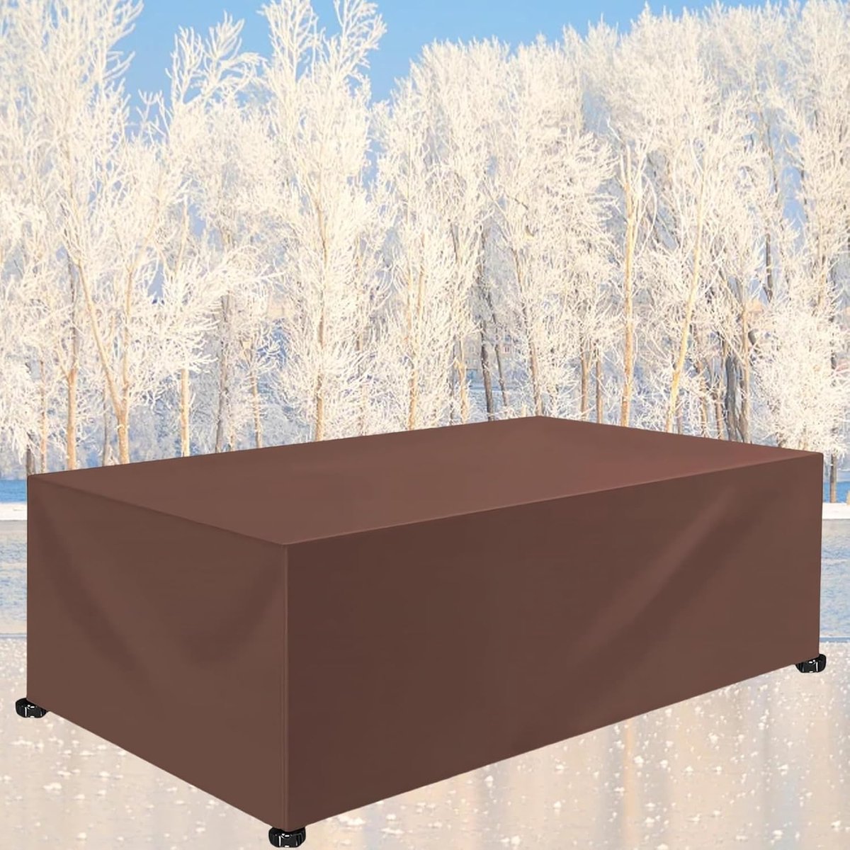 Beschermhoes Tuinstafel - Tuinmeubelhoes Tafel - Meubels Beschermen - Waterdicht UV-bestendig - 330x360x330 cm - Bruin
