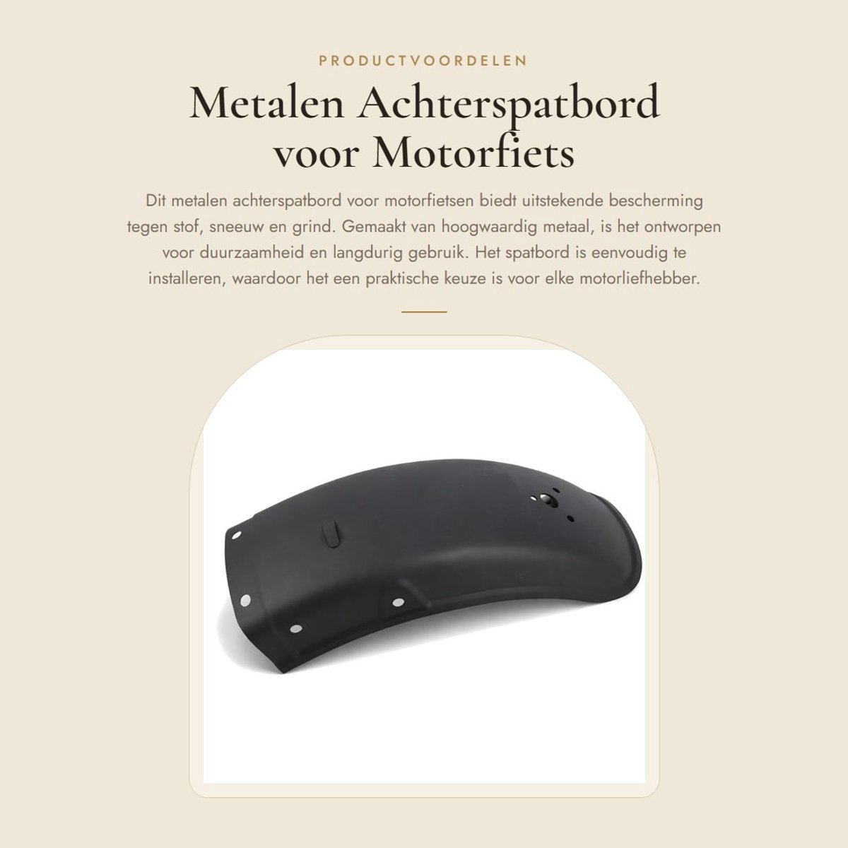Dailygoods- Achterspatbord Duurzaam Metaal - Bescherming Tegen Stof/Sneeuw/Grind - Eenvoudige Installatie - Geschikt Voor VN800 - Aantrekkelijk Uiterlijk - Motorfiets Spatbord