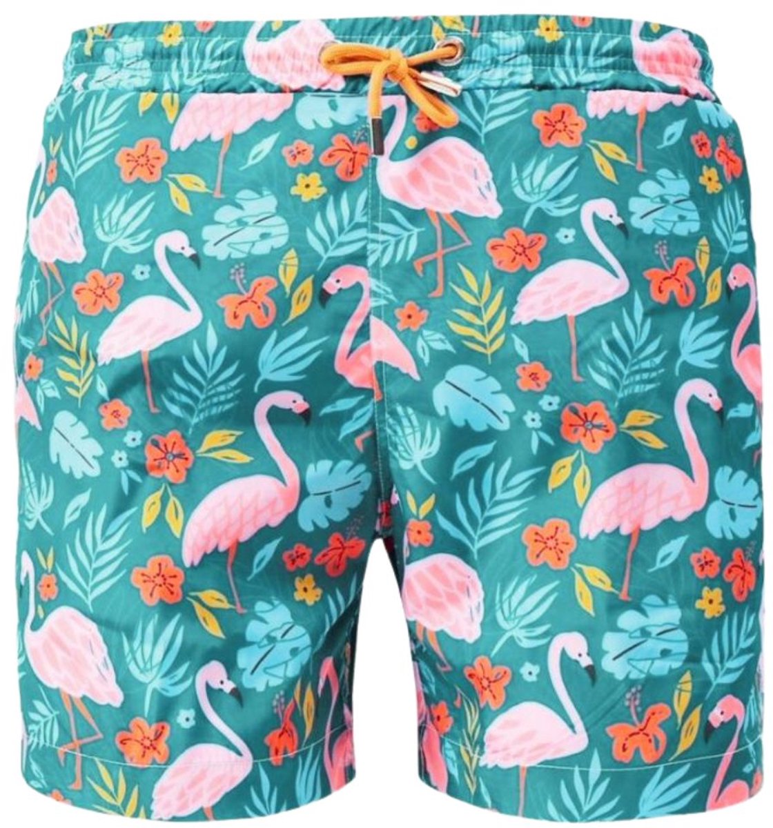 Moustard London Heren Zwembroek Flamingo Print – Zwemshort Sneldrogend – Strand & Vakantie – Maat S t/m XXL