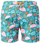 Moustard London Heren Zwembroek Flamingo Print – Zwemshort Sneldrogend – Strand & Vakantie – Maat S t/m XXL