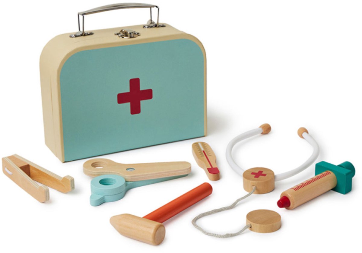 Ostaria Dokterskoffertje - voor kinderen - houten dokter speelgoed - doktertje - FSC-gecertificeerd