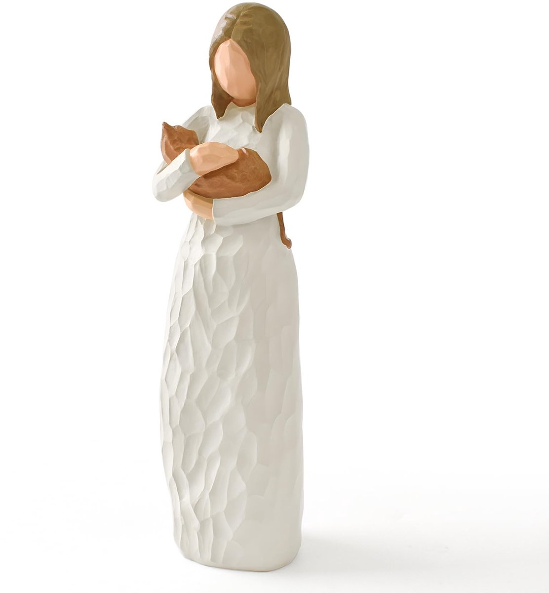 Dailygoods- Kattenbeeld Handgeschilderd - Dierenbeeld - Kattenbeeldje - Kattenliefhebber Geschenken - Herinnering Huisdier - Uniek Kunsthars Sculptuur