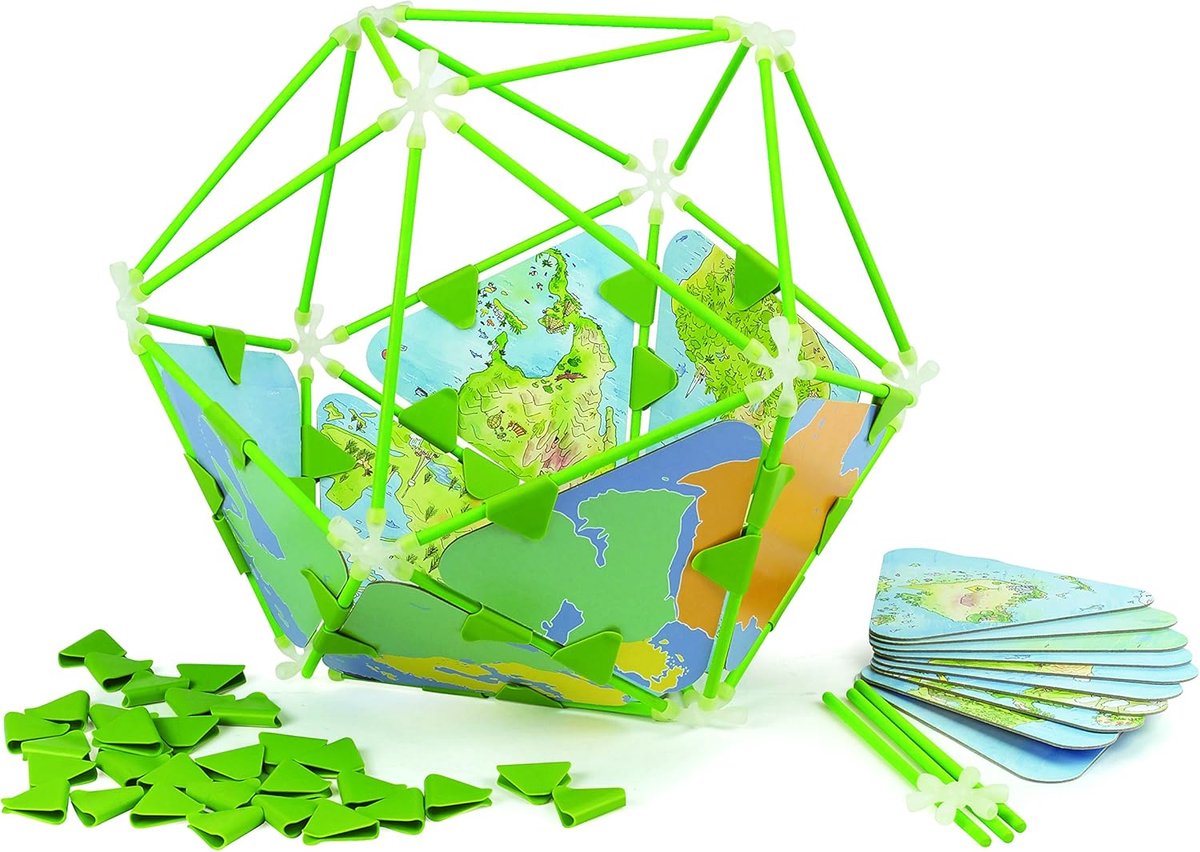 Bouwset Wereld - Architectuur Kit - Creatief Spelen - Gemaakt van Bamboe - 127 Stukken - Multicolor