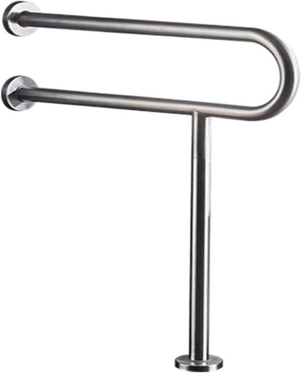 Badkamer Handgreep - Veiligheidsbeugel Toilet - Extra Stabiliteit - Hoge Draagkracht - 60 Cm - Geborsteld Nikkel