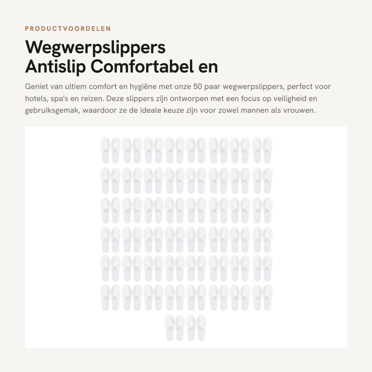 Dailygoods- Wegwerpslippers 50 Paar - Antislip - Badstof - Draagcomfort - Hygiënisch - Geschikt voor Hotel/Spa - Hotel Slippers