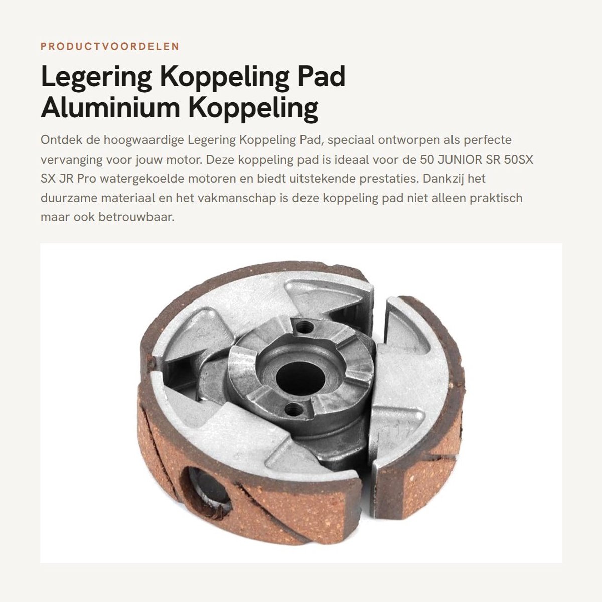 Dailygoods - Legering Koppeling Pad - Aluminium Koppeling Pad - Perfecte vervanging voor motor - 10 x 10 x 10 cm - Geschikt voor 50 SR 50SX SX...