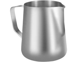 Melkkannetje Roestvrij Staal - Opschuimkan Barista - Melk Opschuimen - Nauwkeurige Schenktuit - 350 ml met Schaal - Zilver