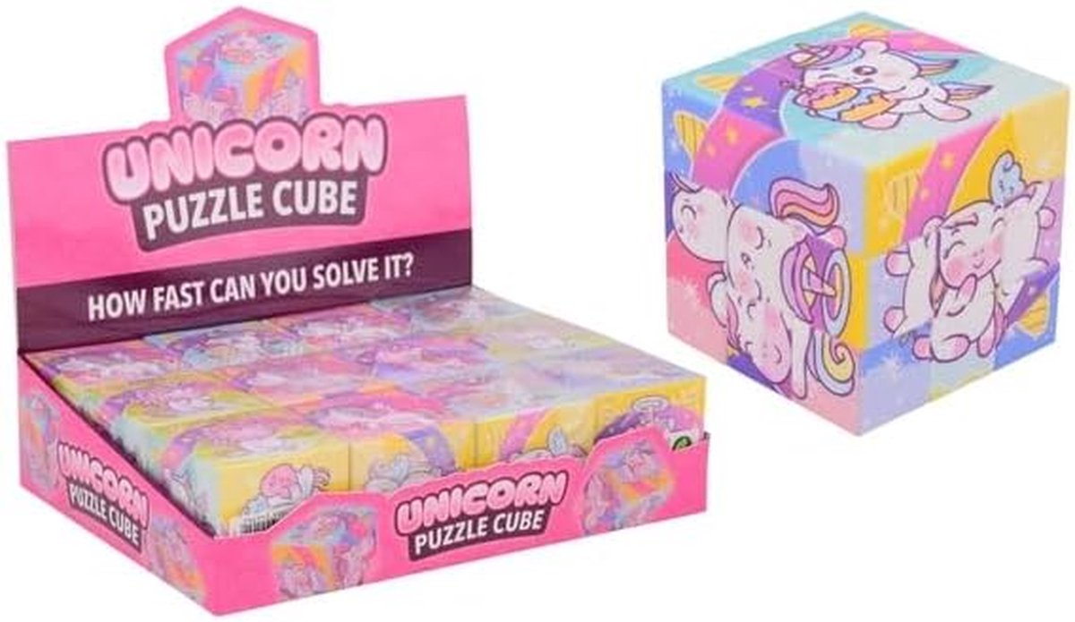 Eenhoorn Draai Puzzel Kubussen - Draai Kubus Puzzel - Kinderen Puzzelen - Magische Eenhoorn Illustraties - 12 Stuks - Meerkleurig