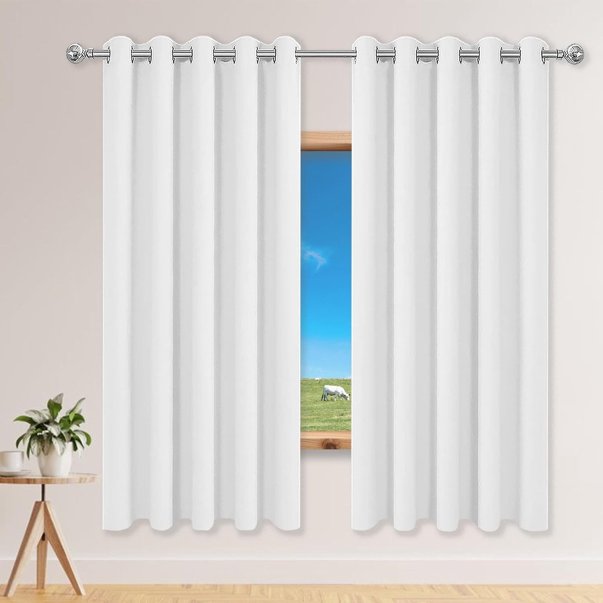 Verduisterende gordijnen - Lichtdichte raambekleding - Privacy en rust - Thermisch en geluidsisolerend - 300 x 160 cm - Wit
