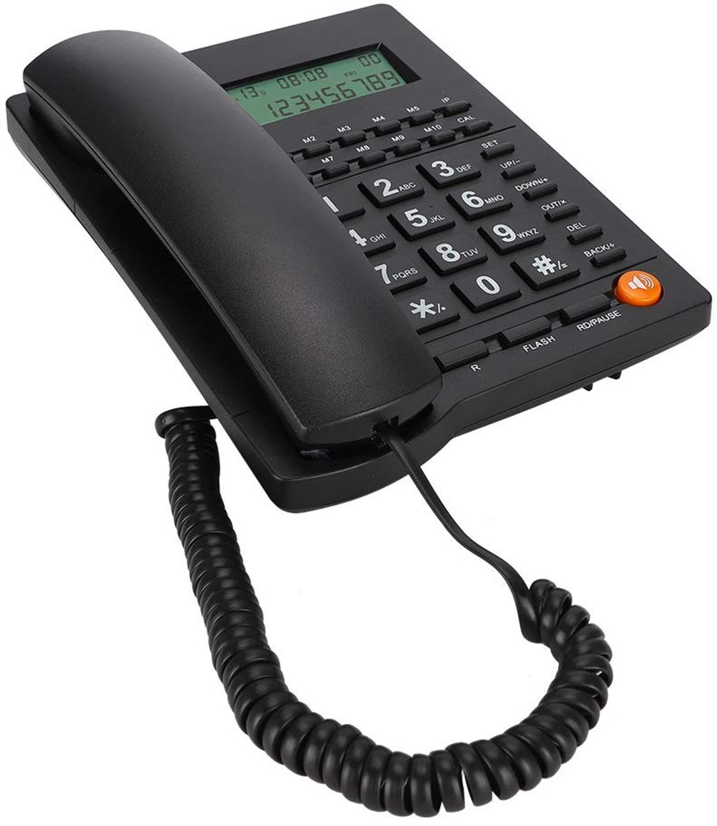 Dailygoods- Bedrade Telefoon met Beller-ID - Achtergrondverlichting - Handsfree-functie - 10 Snelkeuze-toetsen - Geschikt voor Thuis/Kantoor - Eenvoudige Bediening - Vaste Telefoon