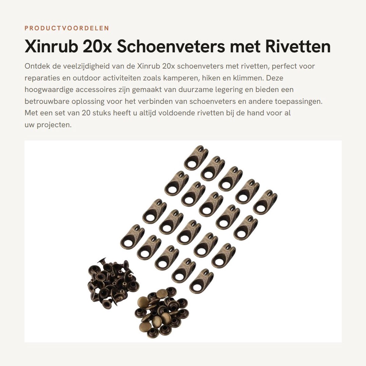 Dailygoods- Schoenveters 20 Stuks - Veters Wandelschoenen - Veters voor Climbing - Veters voor DIY - Veters met Gespen - Duurzaam Materiaal