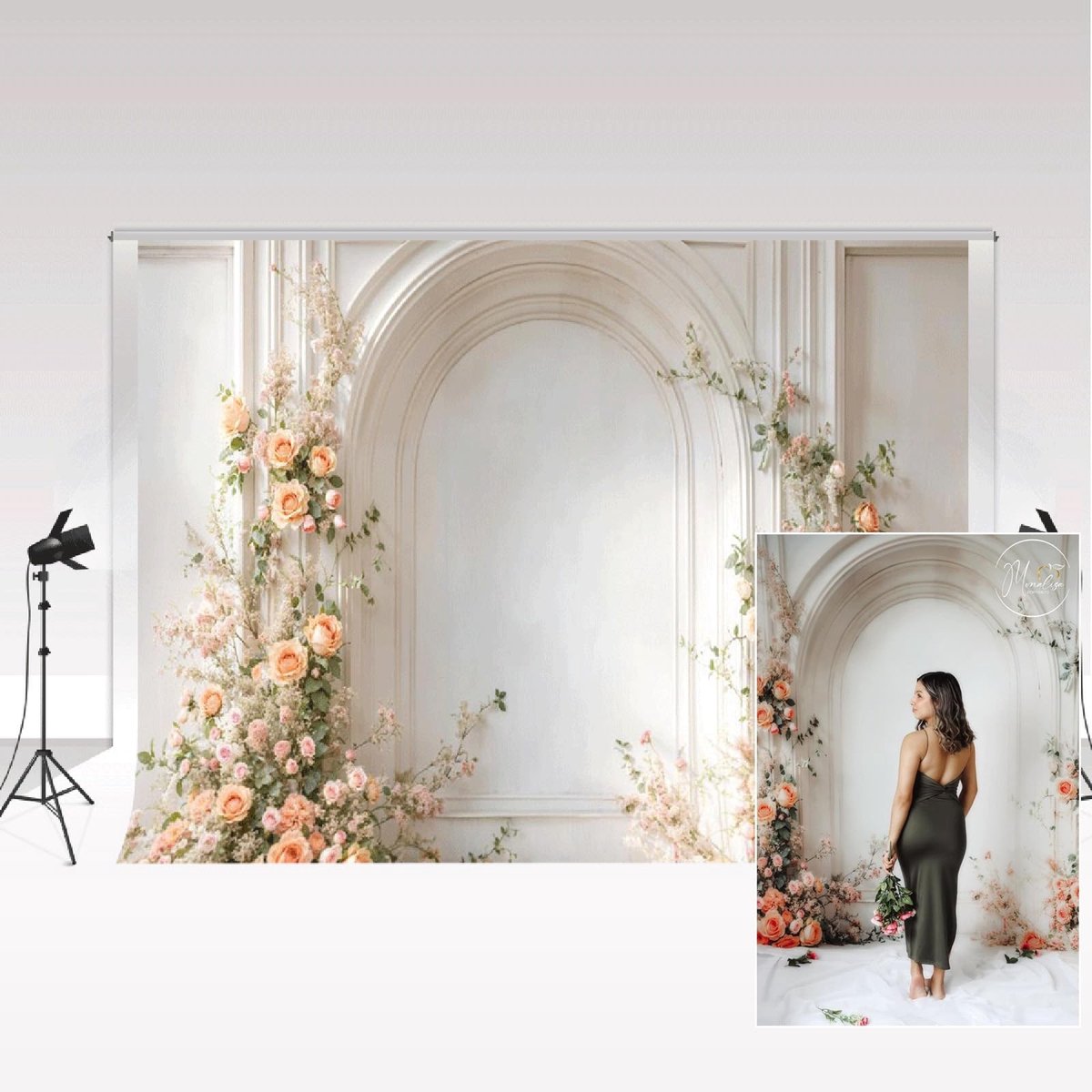 Dailygoods- Foto Achtergrond 3x2m - Microvezel Materiaal - Lente Bloemen - Decoratieve Bruiloft - Photocall Rekwisieten - Schokbestendig - Fotografie Achtergrond