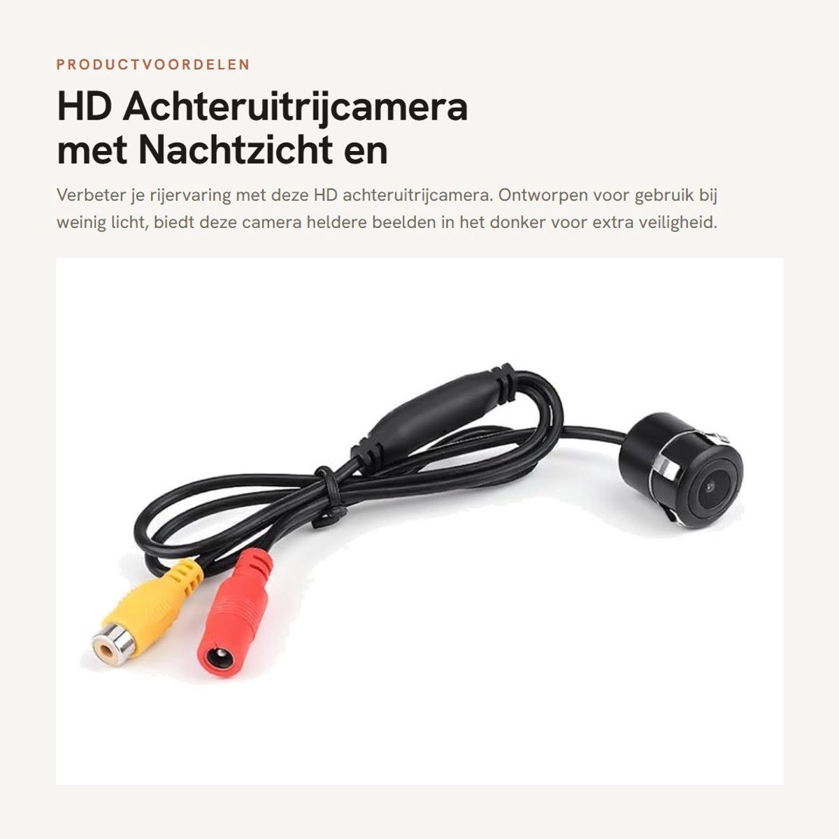 Dailygoods- Achteruitrijcamera HD - Verbeterd Nachtzicht - Waterdicht - Eenvoudige Installatie - Compact Formaat - Aluminiumlegering - Camera