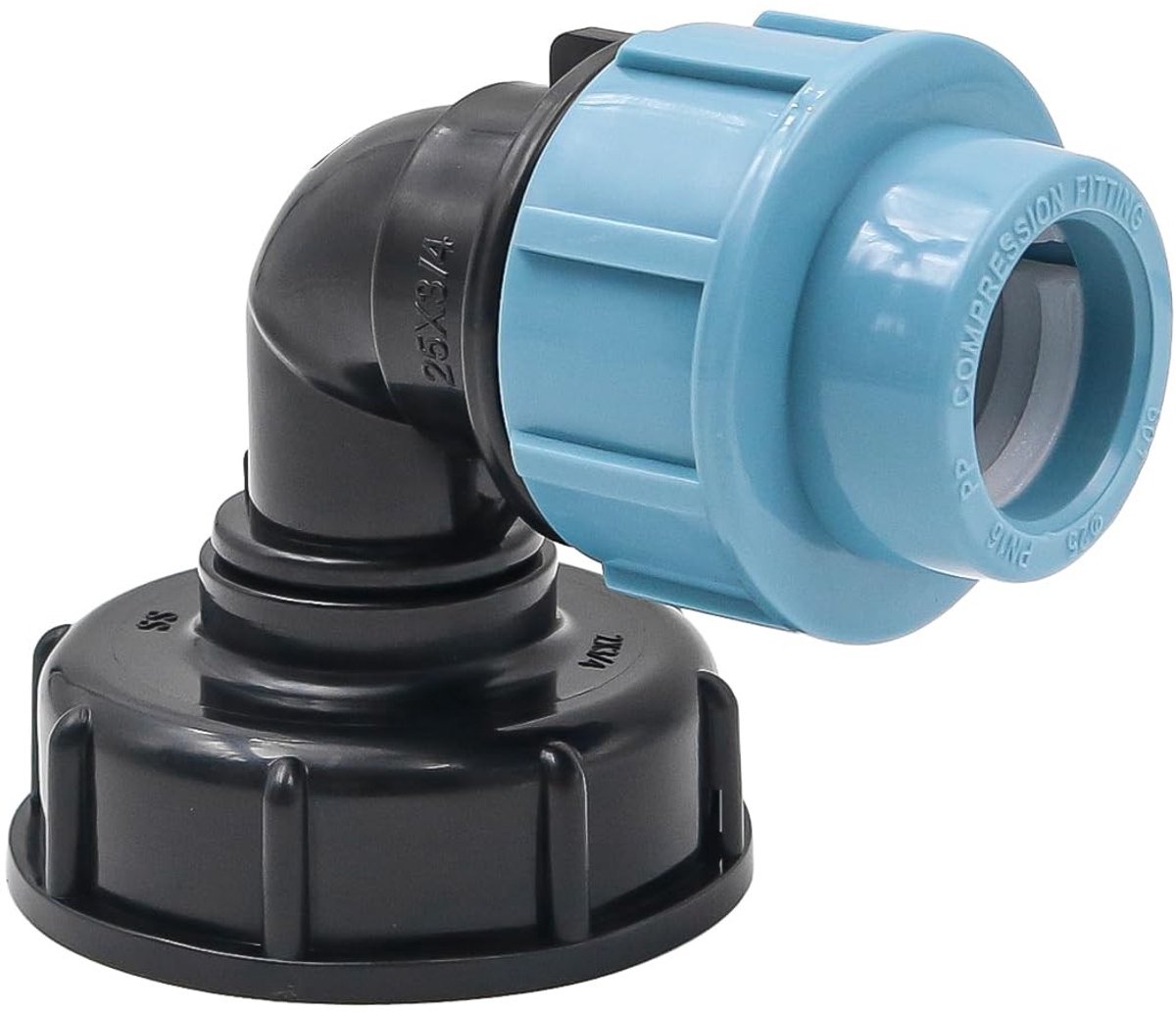 Dailygoods - Tankdraadconnector - Waterleidingfitting - Duurzaam kunststof - 25 mm - IBC-tankadapter - Eenvoudig te installeren - Geschikt voor huis e...