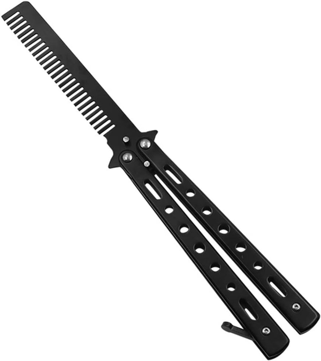Opvouwbare Haarkam - Vlinderkam Baardkam - Haar Styling - Roestvrij Staal - 12.7 cm Opgevouwen - Zilverkleurig