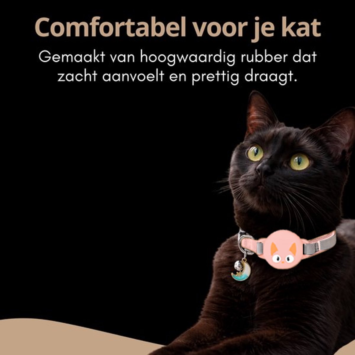 Pets n Paws Kattenhalsband Tag Houder - Verstelbare Halsband Kat - Met belletje - Glow in the Dark - Reflecterend - Geschikt voor AirTag - Kat GPS Tracker Houder - Kitten / Hond - Kattenbandje - Cat Collar - Kattenriem - Zalmroze – foto 8