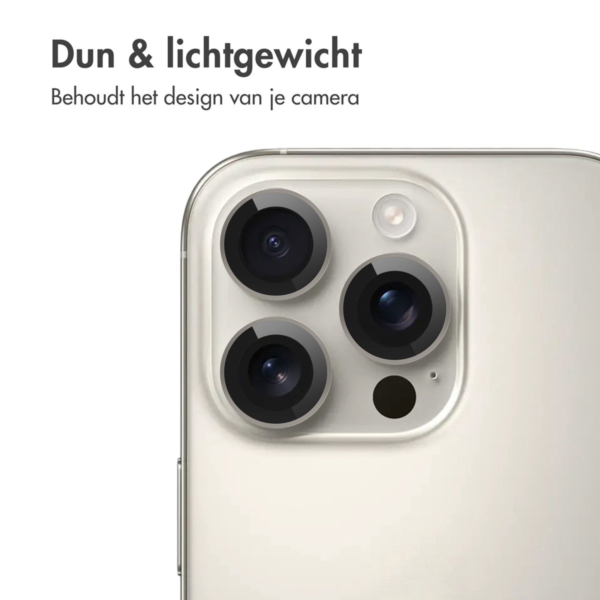 imoshion Camera Lens Protector - Geschikt voor Apple iPhone 16 Pro Max / 16 Pro - 2 Pack - Natural Titanium — cadeau in Cadeau-ideeën - foto 6