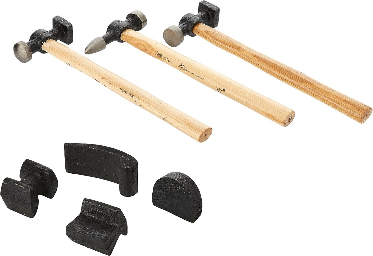 Gereedschapset - Handgereedschap set - Klus Klussen - Houten handgrepen - 7 Delig - Zwart