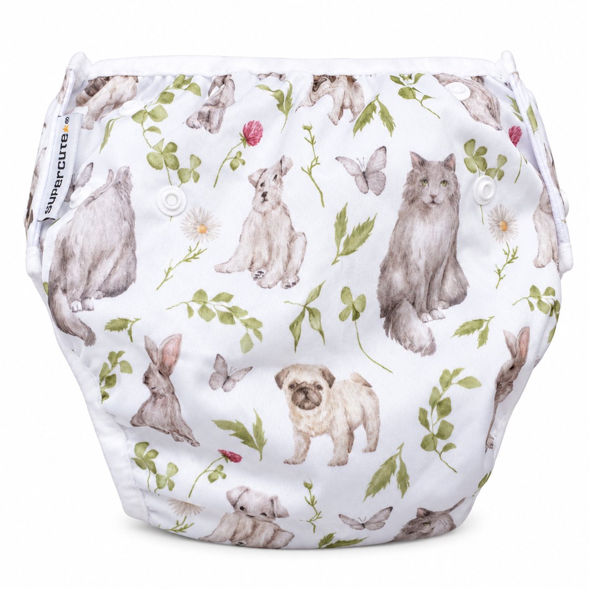 Supercute - Wasbare - Zwemluier - Verstelbaar - Poes - Zwemmen - Baby zwemmen - 0 - 3 jaar - Meisje - Milieu vriendelijk - Babyspa - Kraamkado