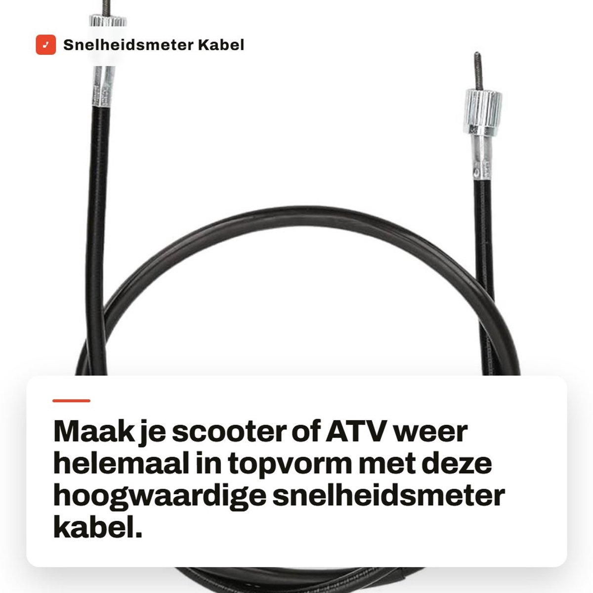 Dailygoods- Snelheidsmeter Kabel 39 inch - Vervanging voor Chinese Scooters/Bromfietsen - ATV's/Karts - PVC + Staaldraad - Totale Lengte 995 mm - Snelheidskabel