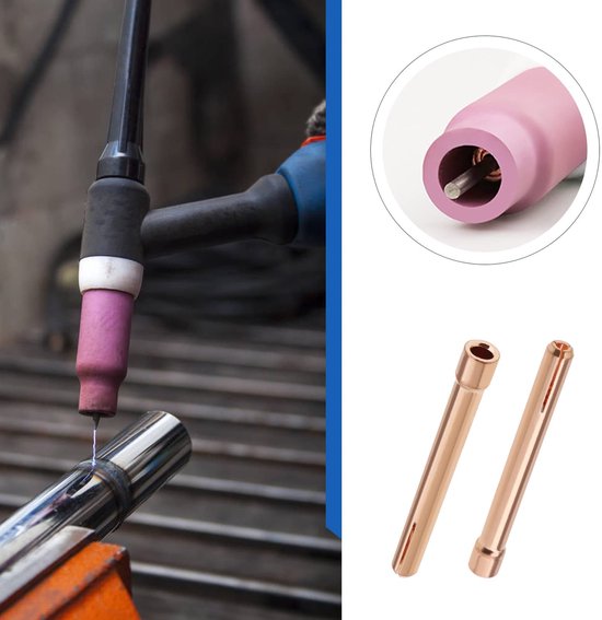 Dailygoods - Tungsten Elektrode Collet Tips - 10 Stuks - Hoogwaardige Lasaccessoires - Rood Koper - Geschikt voor WP17 WP18 WP26 - 2.4mm van Dailygoods — afbeelding 3