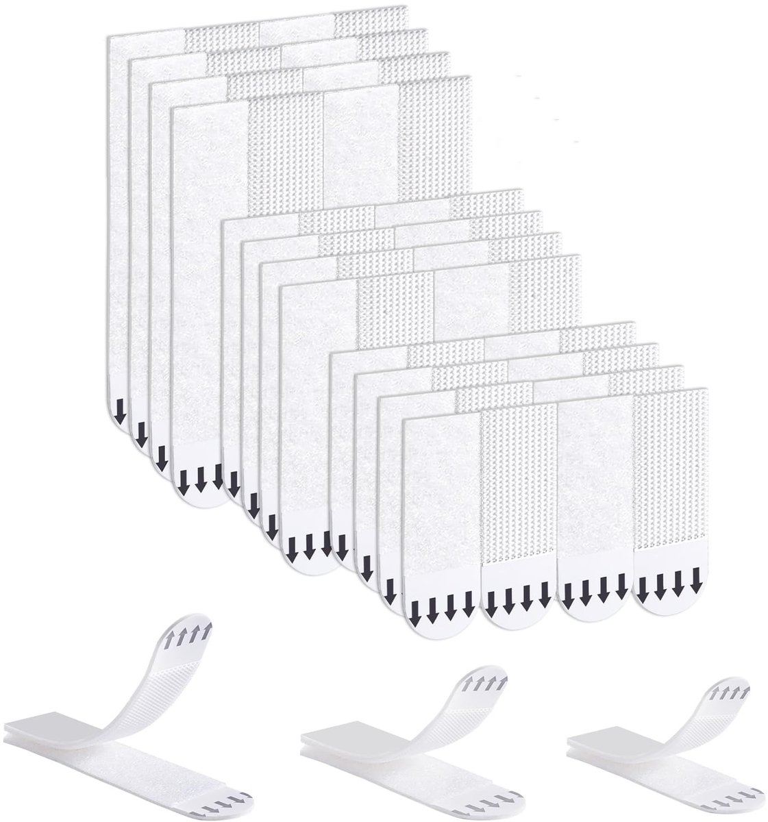 Dailygoods - Ainiv Picture Mounting Strips, 64 stuks Posterstrips, Montagestrips, [Residu-Free] Powerstrips, Montagestrips, Picture Mounting Strips - Plakband - Voor Posters, Lijsten en Spiegels (16L + 16M + 32S)