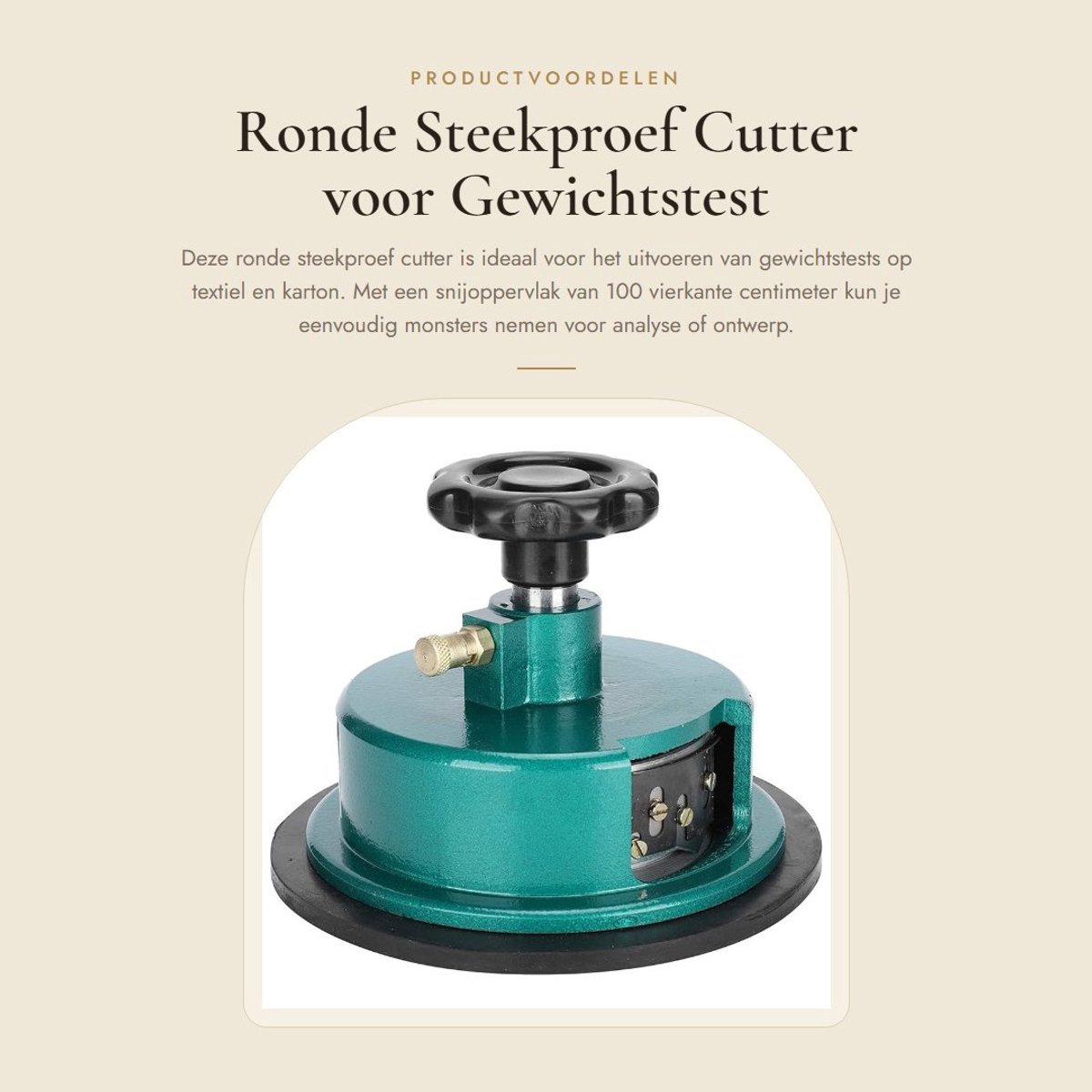 Dailygoods- Cutter Gewichtstest - Monstersnijder 100 cm² - Stabiliteit - Snijoppervlak - Textiel/Kartonnen Snijden - Gloednieuw
